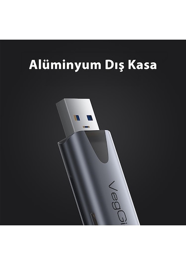 VegGieg Type-c ve Usb 2.0 SD Micro SD TF Kart Okuyucu