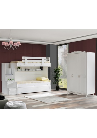 Ranza, Su Yavrulu Ranza 3 Kapaklı Dolap + 3 Adet Comfort Yatak 90 X 190 CM
