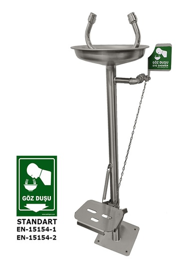 Ea 2028-a Acil Göz Yıkama Duşu Pedallı - Boy Tipi Paslanmaz