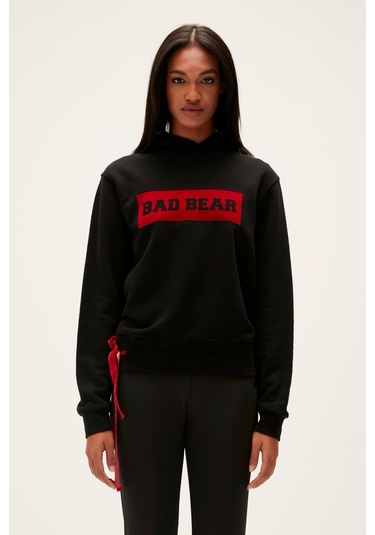 Bad Bear 22.04.12.007 Flog Hoodıe Kadın Hoodıe Sweat Shirt 22.04.12.007-R11001 Siyah