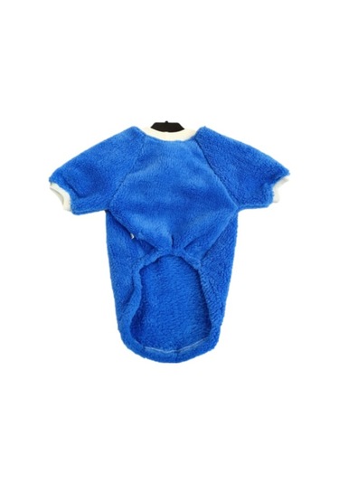 Welsoft Kışlık Lastikli Mavi Kedi Köpek Kıyafeti Elbisesi XL