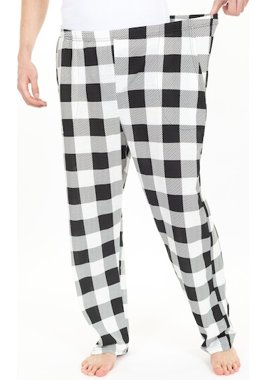 Büyük Beden Erkek Pijama Altı Cepli Fermuarlı Blr-08- 1026 Beyaz