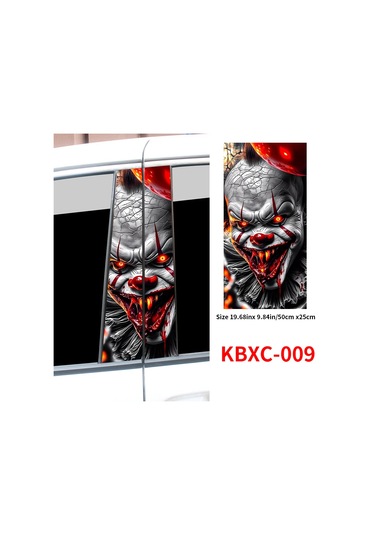 Korku Palyaço Araba Çıkartma Otomobil B Sütun Su Geçirmez Güneş Koruyucu Dekorasyon Kapağı 009 2pcs 1 Piece Set