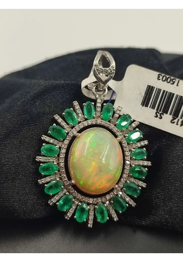 Opal Zümrüt Elmas Kolye Ucu 211