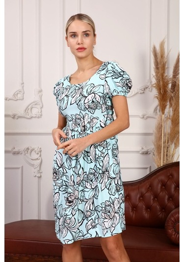 Aymeravm - Arkası Dekolteli Poplin Kadın Elbise - Knz2028Ga