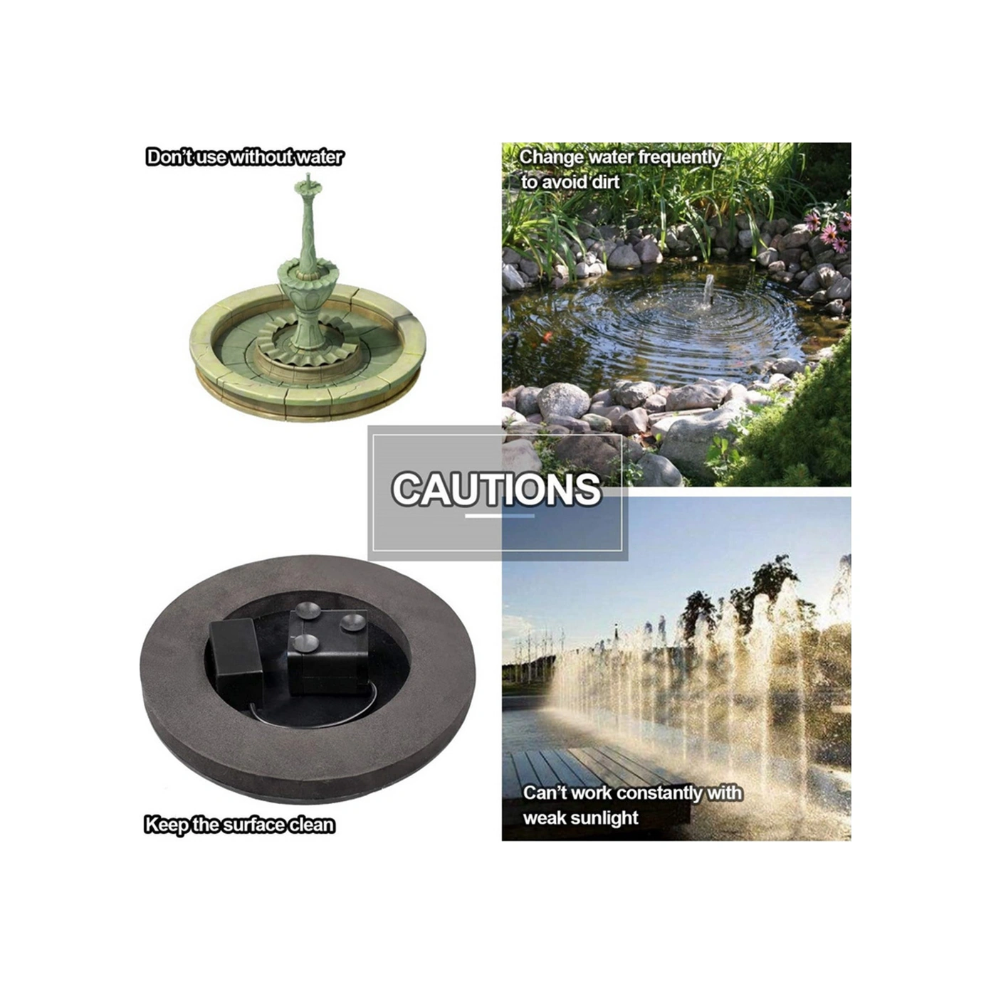 Dianziye Güneş Enerjili Dalgalı Kuş Banyosu Akışkan Fontanesi - Bahçe, Havuz, Teras İçin Verimli Su Pompa