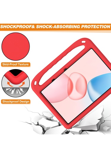 Honor Pad 10 Kılıf El Tutacağı Destekli Tablet Eva Kılıfı - Kırmızı Tablet Kılıfı