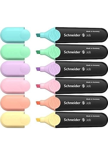 Schneider Pastel Fosforlu Kalem 6'lı Set Çok Renkli