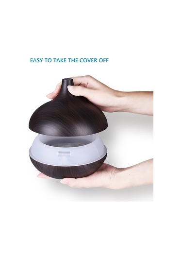 Usb 400 Ml Ahşap Doku Koku Makinesi Sivri Ağız Nemlendirici Renkli Led Işık Ve Uzaktan Kumanda İle Otomatik Alkol Püskürtücü Haki