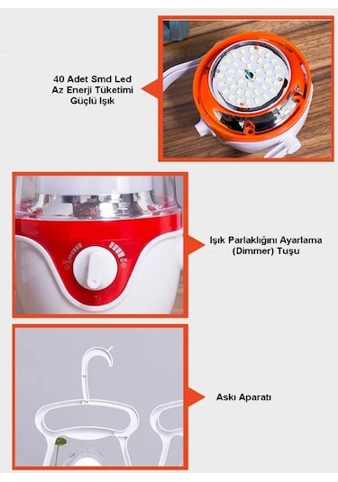 LED IŞILDAK LAMBA ŞARJLI - PARLAKLIĞI AYARLANABİLİR (DIMMER)