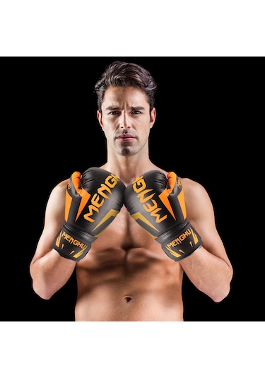 Moveevo Erkekler İçin 12oz Pu Deri Boks Eldiveni - Kaliteli Dolgu, Göğüs Ve Parmak Koruması, Havalandırmalı - Beyaz-siyah 27x16x12 Cm Çok Renkli