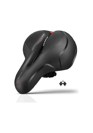 Bisiklet Sele Airzone Hava Kanallı Elastomer Yaylı Soft Doku A Kalite Bisiklet Selesi Siyah