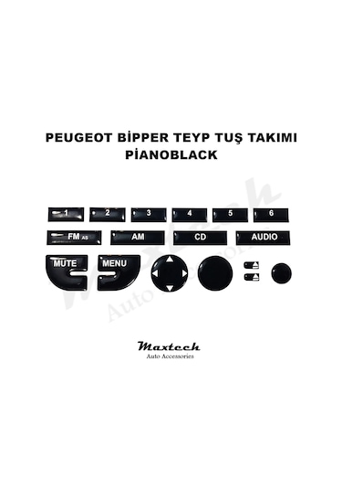Peugeot Bipper Teyp Tuş Takımı Pianoblack