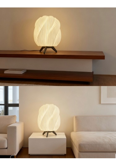 Modern Beyaz Renk Abajur Dekoratif Tasarımı İle Ev, Ofis, Cafe Ve Restorant Beyaz