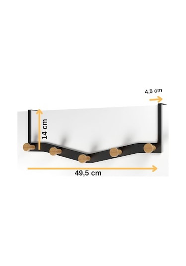 Teknotel Kapı Arkası Askı Organizer Çanta Kıyafet Askısı Metal Siyah Mg079 Siyah