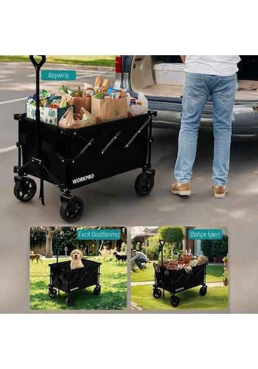 Workpro Wp285015 80kg 4 Tekerli Katlanabilir Ağır Hizmet Taşıma Arabası Fr Wp285015