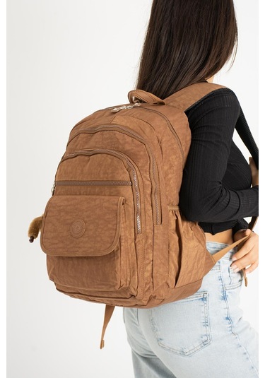 Ultra Hafif Çok Cepli Su Geçirmez Sırt Çantası Taba Model:571-2a - Taba