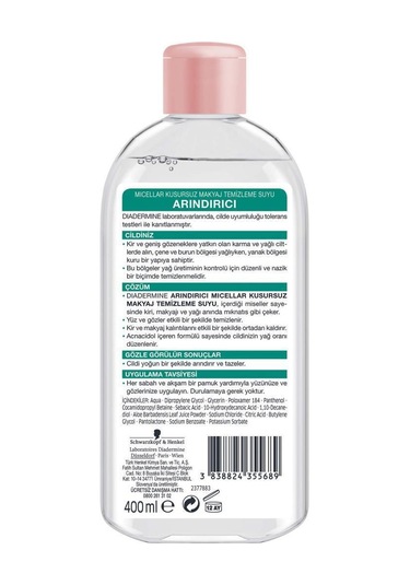 Diadermine Micellar Kusursuz Makyaj Temizleme Suyu 400 ML