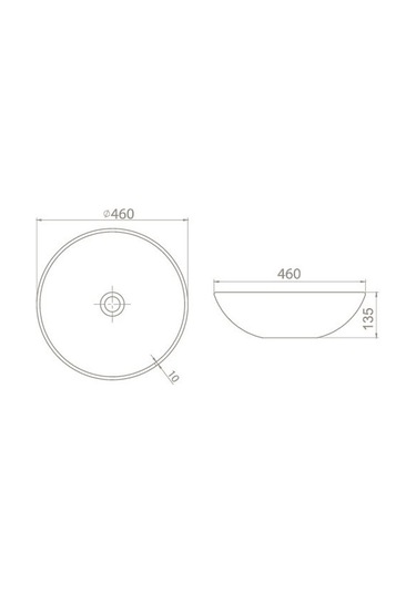 Turkuaz Seramik Zero Daire Çanak Lavabo 46CM Hariç
