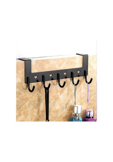 Askılık, Kapı İçin Kanca, Kapı İçin Alüminyum Kanca, Delme Gerektirmez, Paslanmaz Çelik, 5 Kanca, Giysiler, Şapka, Havlu, Şemsiye İçin, Siyah Diğer