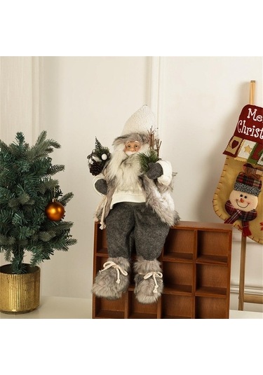 Novahub Beyaz Noel Baba Bebek 2024 Yeni Yıl Noel Süslemeleri Ev Için Yaldızlı Alışveriş Merkezi Noel Ağacı Peluş Bebek 2023 Navidad White Santa 63cm White Santa 63cm