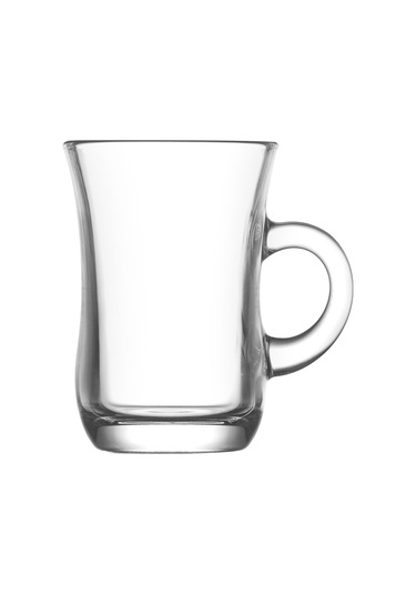 LAV Yudum Cam Kulplu Çay Bardağı 6 Kişilik 95 ml Kulplu