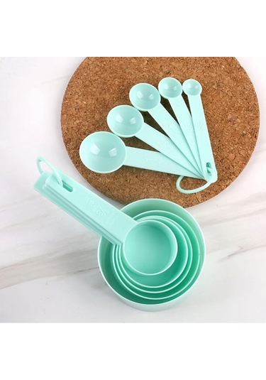 10 Adet/takım Mutfak Ölçüm Kaşığı Ölçüm Kapları Ölçüm Aletleri Taşınabilir Plastik Kahve Şeker Kepçesi Mutfak Aletleri Siyah