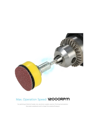 100 Adet 25mm 1" Zımpara Disk Zımpara Diski 100-3000 Kum Kağıdı İle 1 İnç Aşındırıcı Parlatma Ped Plakası + 1/8" Şaft Döner Alet