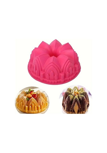 Trendooze Gaojunshop01 Mor Kale Taçlı Silikon Kek Kalıbı, Şık Dıy Çikolata Kek