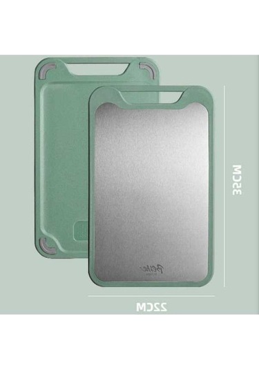 Novahub Yeşil Taraflı Tahtası Tahtası Tahtaları Sebze S Paspaslar Paslanmaz Mutfak Kesme Kesme Kesme Çift Çelik 304 Mr Yeşil