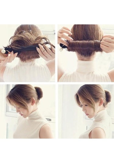 Kadın Sahte İnci Sünger Disk Saç Saç Modeli Aracı Hızlı Dağınık Klip Donut Bun Kabarık