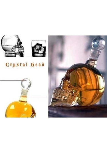 Crystal Head Kuru Kafa Cam Şişe 350 Ml Renkli