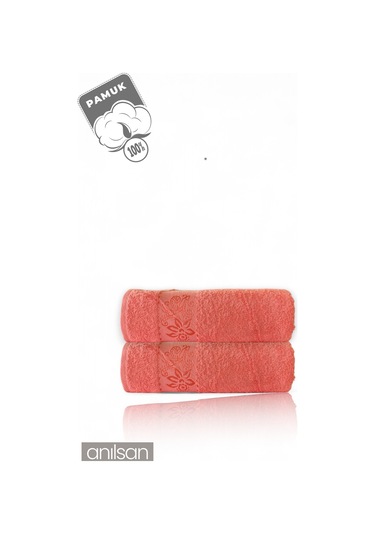 2'li Flora Pembe Banyo Havlusu - 70x140cm, 490gr, %100pamuk, Spa Ve Otel Havlusu Pembe