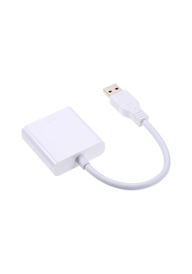 Kangvka Beyaz Usb 3.0'dan Vga'ye Dönüştürücü - Bilgisayar/notebook'dan Monitör/projektöre 1080p Hd Bağlantı, Usb 2.0 Uyumlu
