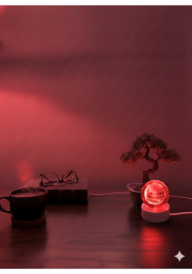 Usb'li , Rgb Işıklı , Kristal Küre Dünya Model Küçük Boy