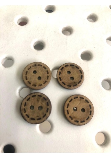15 Mm 24 Boy Dikişli Kokonat Düğme 20 Adet