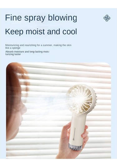 Mini Taşınabilir El Tipi Vantilatör, Şarj Edilebilir Küçük Vantilatör Beyaz,