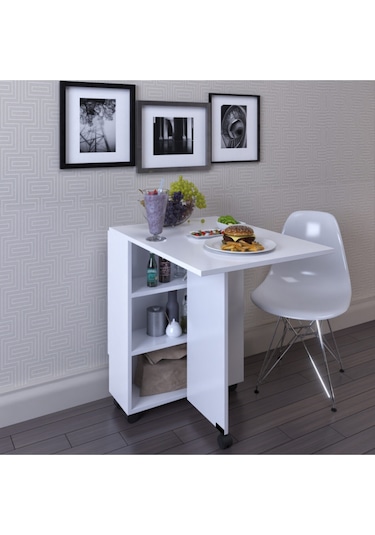 Dekorfim DF01110B Pratik Portatif Katlanır Masa Mutfak ve Yemek Masası