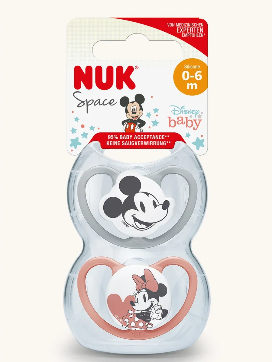 Nuk Ortodontik Silikon Emzik, 0,2 Adet Kutu İçinde 187532942 Kırmızı