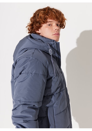 Lee Erkek Kapüşonlu Gri Şişme Mont - L88Bnya66 001