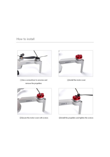 Youtek Djı Mavic Mini/se/2 Motor Koruması Aluminyum Kapak + Vida Seti - Gövde Çiziklerini Önler