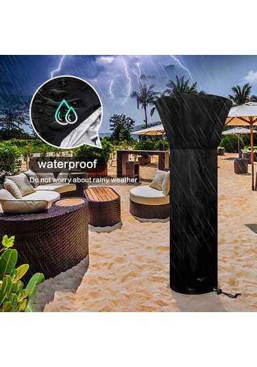 Springsun 210d Oxford Üstü Isıtıcı Koruması, Su Geçirmez Ve Uv Dayanıklı, Zıplayıcı Açılışlı Bahçe Isıtıcı Koruyucu Kılıfı 226x85x48cm