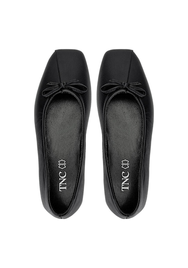 Tamer Tanca Kadın Hakiki Deri Siyah Deri Babet Ayakkabı 879 3641 Bn Ayk Y25 Sıyah Dr Siyah