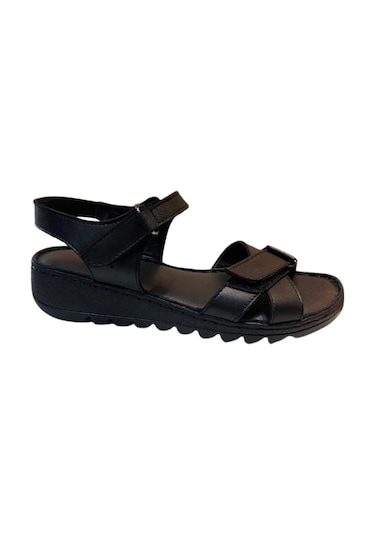 Neon Akm-026 Kadın Siyah Hakiki Deri Sandalet - 36 Siyah