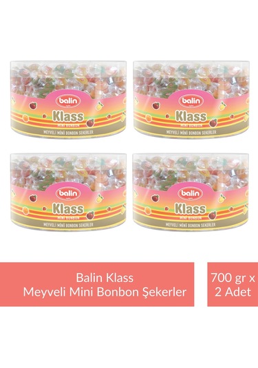 Balin Kutu Klass Meyveli Mini Bonbon Şekerler 700 Gr X 4 Adet