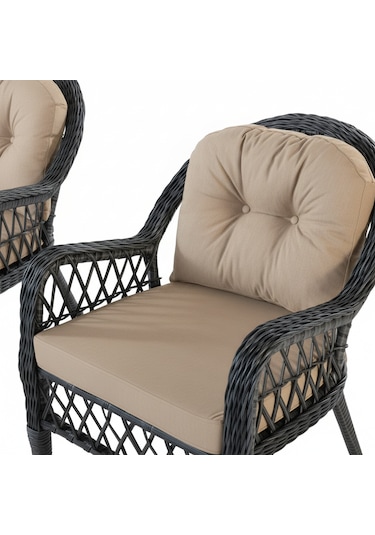 Beypazarı 2+1+1+sehpa 60 90 Baklon Bahçe Mutfak Takımı Bej
