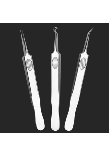 Vkemall 3'lü Paslanmaz Çelik Siyah Nokta Ve Sivilce Temizleme Seti - Cilt Bakımı Ve Hijyen İçin Profesyonel Araçlar