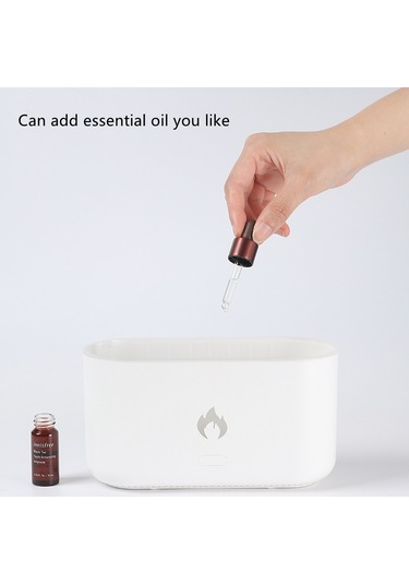 Jf801 Masaüstü Simülasyonu Alev Aroma Difüzör Nemlendirici, Renk: Tek Renkli Açık-beyaz