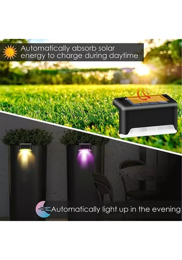 Yaleker Güneş Enerjili Renkli Led Bahçe Aydınlatma Seti - 8 Parça, Su Geçirmez Ve Kar Dayanıklı Siyah
