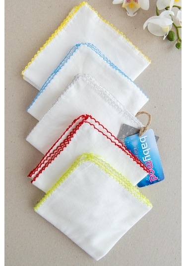 10Lu Pamuk Erkek Bebek Ağız Mendili Çok Renkli